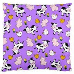 The Farm Pattern Large Cushion Case (two Sides) by Valentinaart