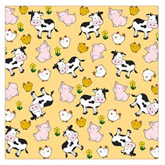 The Farm Pattern Large Satin Scarf (square) by Valentinaart