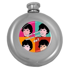 Valerie Solanas Round Hip Flask (5 Oz) by Valentinaart