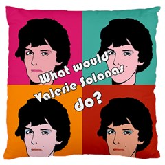 Valerie Solanas Large Flano Cushion Case (one Side) by Valentinaart