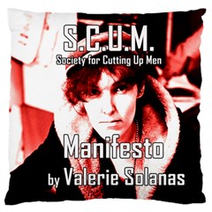 Valerie Solanas Large Flano Cushion Case (one Side) by Valentinaart