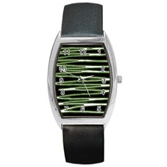 Sketched Wavy Stripes Pattern Barrel Style Metal Watch by dflcprints