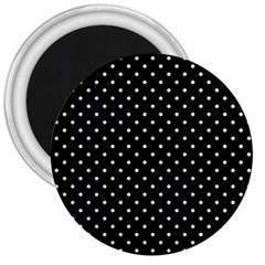 Black Polka Dots 3  Magnets by jumpercat