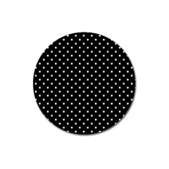 Black Polka Dots Magnet 3  (round) by jumpercat