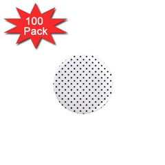 White Polka Dots 1  Mini Magnets (100 Pack)  by jumpercat