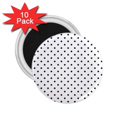 White Polka Dots 2 25  Magnets (10 Pack)  by jumpercat