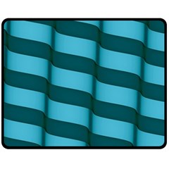 Curtain Stripped Blue Creative Fleece Blanket (medium)  by Nexatart