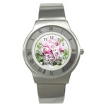 Flowers Bouquet Art Nature Stainless Steel Watch Front