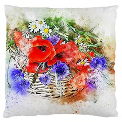 Flowers Bouquet Art Nature Large Cushion Case (one Side) by Nexatart