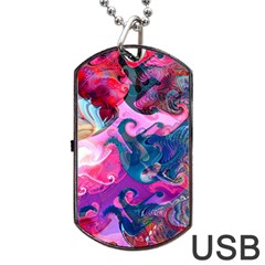 Background Art Abstract Watercolor Dog Tag Usb Flash (one Side) by Nexatart