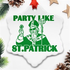  St  Patricks Day  Snowflake Ornament (two Sides) by Valentinaart