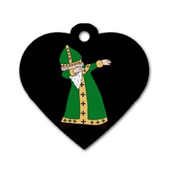  St  Patrick  Dabbing Dog Tag Heart (two Sides) by Valentinaart