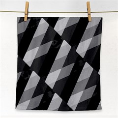 Black And White Grunge Striped Pattern Face Towel by dflcprints