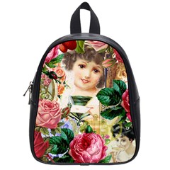 Little Girl Victorian Collage School Bag (small)