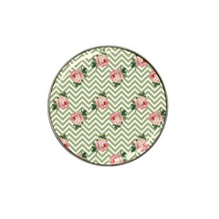 Green Chevron Rose Hat Clip Ball Marker by snowwhitegirl