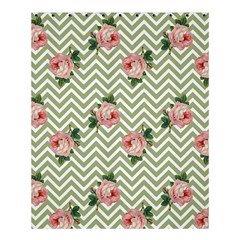 Green Chevron Rose Shower Curtain 60  X 72  (medium)  by snowwhitegirl