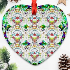 Nine Little Cartoon Dogs In The Green Grass Heart Ornament (two Sides) by pepitasart