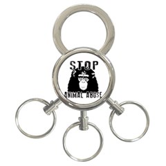 Stop Animal Abuse - Chimpanzee  3-ring Key Chains by Valentinaart