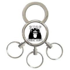 Stop Animal Abuse - Chimpanzee  3-ring Key Chains by Valentinaart