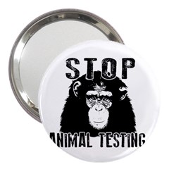 Stop Animal Testing - Chimpanzee  3  Handbag Mirrors