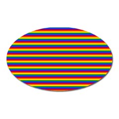 Horizontal Gay Pride Rainbow Flag Pin Stripes Oval Magnet by PodArtist