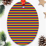 Horizontal Gay Pride Rainbow Flag Pin Stripes Oval Ornament (Two Sides) Front