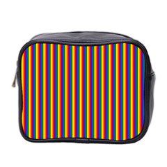 Vertical Gay Pride Rainbow Flag Pin Stripes Mini Toiletries Bag 2-side by PodArtist