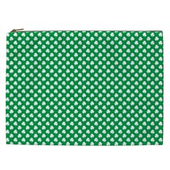  White Shamrocks On Green St  Patrick s Day Ireland Cosmetic Bag (xxl)  by PodArtist