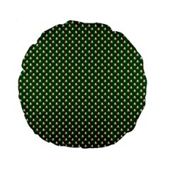 Irish Flag Green White Orange On Green St  Patrick s Day Ireland Standard 15  Premium Flano Round Cushions by PodArtist