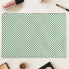 Shamrock 2-tone Green On White St Patrick’s Day Clover Cosmetic Bag (xxl)  by PodArtist