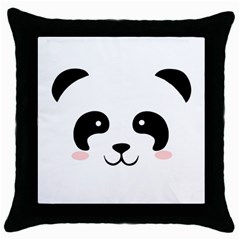 Panda  Throw Pillow Case (black) by Valentinaart