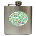 Cute Unicorn Pattern Hip Flask (6 oz) Front