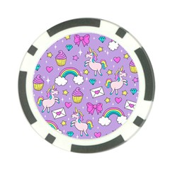 Cute Unicorn Pattern Poker Chip Card Guard (10 Pack)