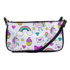 Cute Unicorn Pattern Shoulder Clutch Bags by Valentinaart