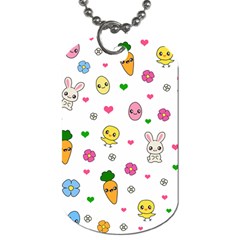 Easter Kawaii Pattern Dog Tag (two Sides) by Valentinaart