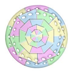 Color Wheel 3d Pastels Pale Pink Round Filigree Ornament (two Sides) by Nexatart