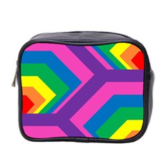 Geometric Rainbow Spectrum Colors Mini Toiletries Bag 2-side by Nexatart