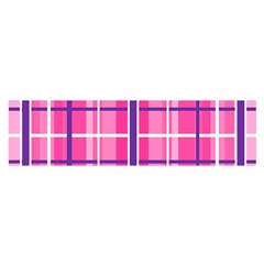 Gingham Hot Pink Navy White Satin Scarf (oblong)