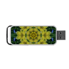 Fantasy Plumeria Decorative Real And Mandala Portable Usb Flash (one Side) by pepitasart