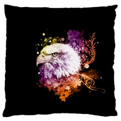 Awesome Eagle With Flowers Standard Flano Cushion Case (one Side) by FantasyWorld7