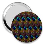 Peacock Feathers Bird Plumage 3  Handbag Mirrors Front