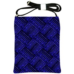 Cobalt Blue Weave Texture Shoulder Sling Bags