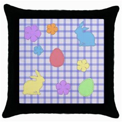 Easter Patches  Throw Pillow Case (black) by Valentinaart