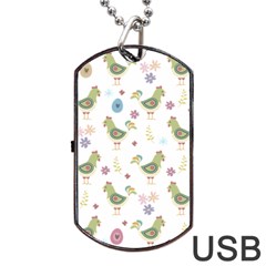 Easter Pattern Dog Tag Usb Flash (two Sides) by Valentinaart