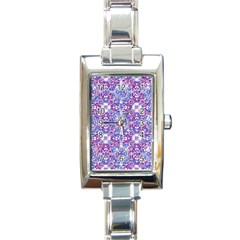 Cracked Oriental Ornate Pattern Rectangle Italian Charm Watch by dflcprints