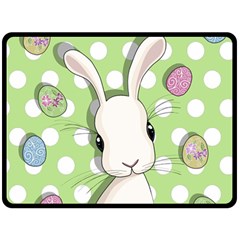 Easter Bunny  Fleece Blanket (large)  by Valentinaart