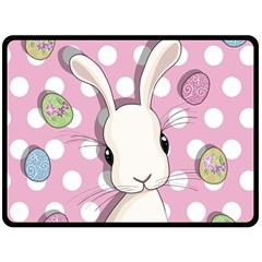 Easter Bunny  Fleece Blanket (large)  by Valentinaart