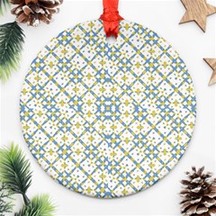 Vivid Check Geometric Pattern Ornament (round) by dflcprints