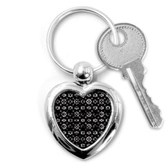 Dark Luxury Baroque Pattern Key Chains (heart)  by dflcprints