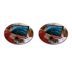 Breaking News Cufflinks (oval) by redmaidenart